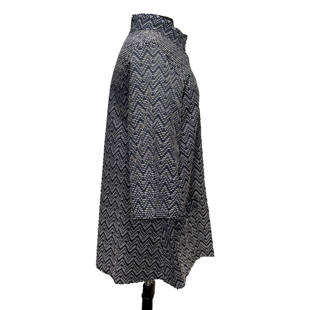 NEW La Blend Mandarin Open Jacket Sz‎ M Navy White 3/4 Sleeve Reversible Pockets - Picture 5 of 12